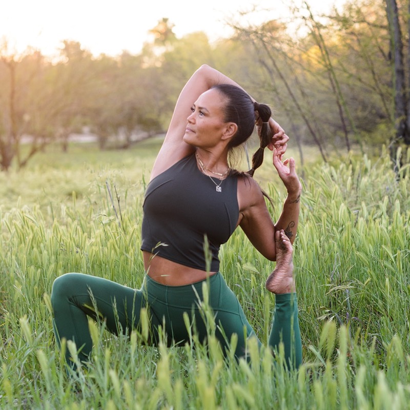 Jenny practicing yoga